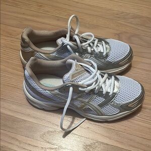 ASICS White and Silver Sneakers